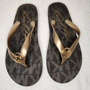 Michael Kors Gold Flip Flops